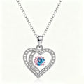 Twilight Rose Gradient Interlocking Heart Pendant Necklace