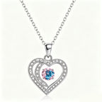 Twilight Rose Gradient Interlocking Heart Pendant Necklace