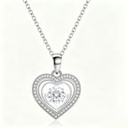 Brilliant Triple Heart Crystal Pendant Necklace