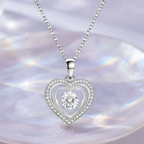 Brilliant Triple Heart Crystal Pendant Necklace