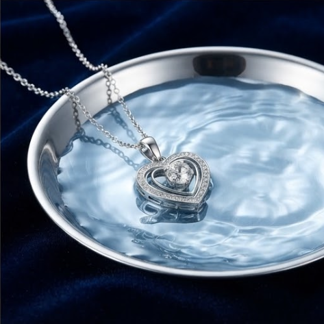 Brilliant Triple Heart Crystal Pendant Necklace