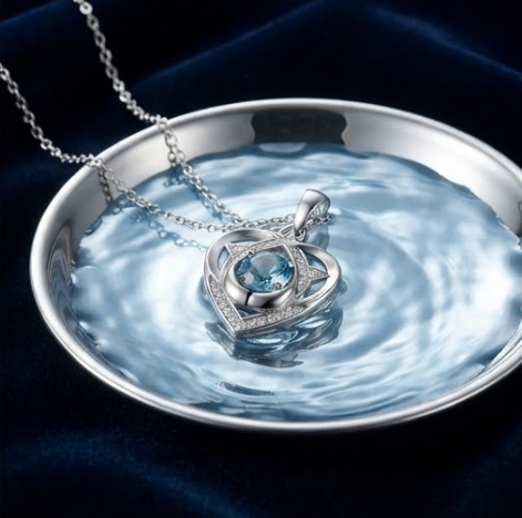 Celestial Starry Heart Crystal Pendant Necklace